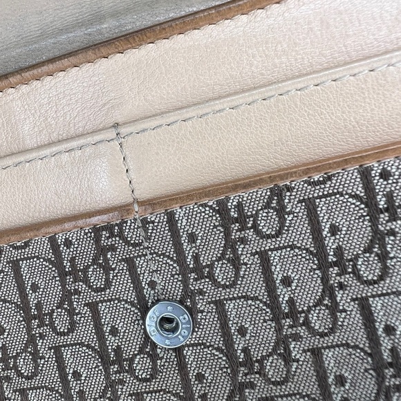 Christian Dior CD Caramel Brown Oblique Monogram Logo Flap Long Wallet - Picture 13 of 16